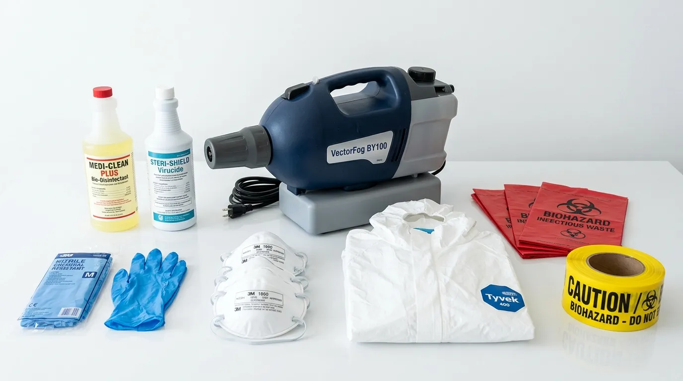 Professional biohazard remediation crew working in Wells Branch